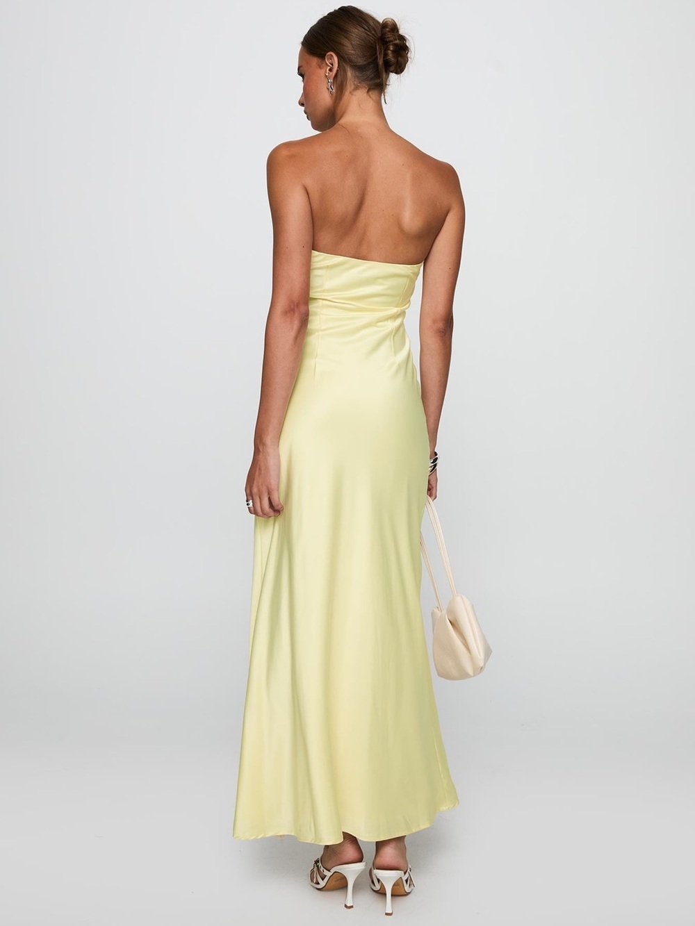 NEW Princess Polly Chevalier Strapless Maxi Dress Lemon Yellow Size 6 - Picture 2 of 9